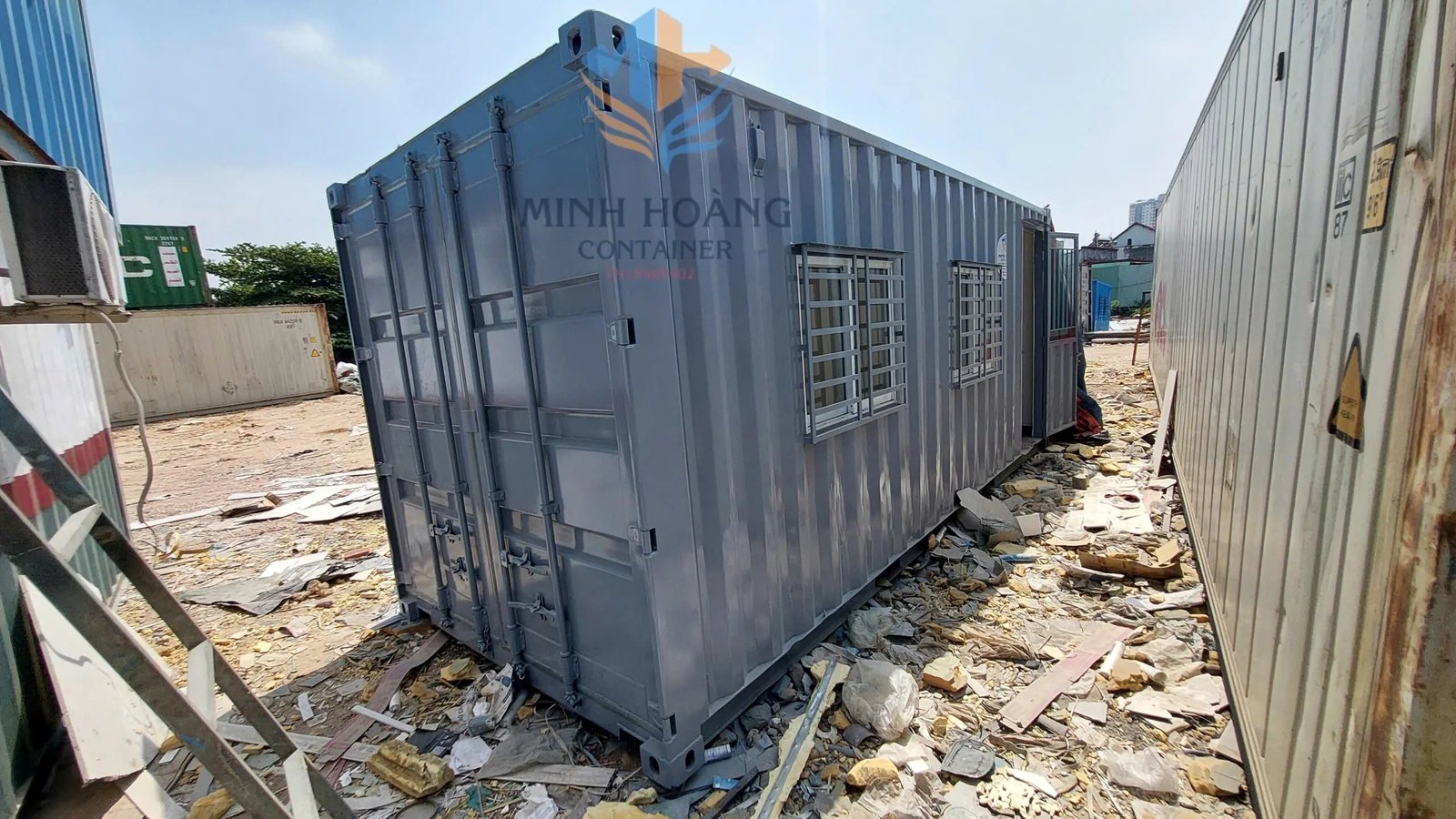 Container Văn Phòng 20 Feet Xám Hiện Đại